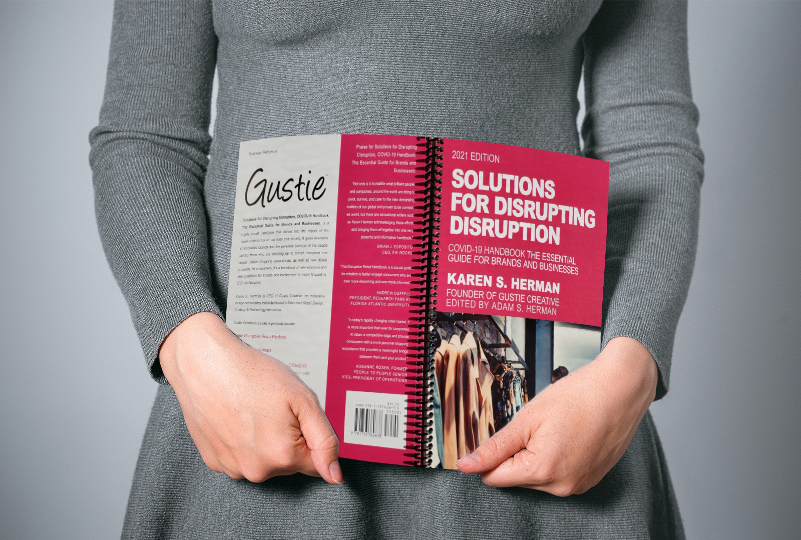Solutions for Disrupting Disruption, COVID-19 Handbook, Held by Female Reader