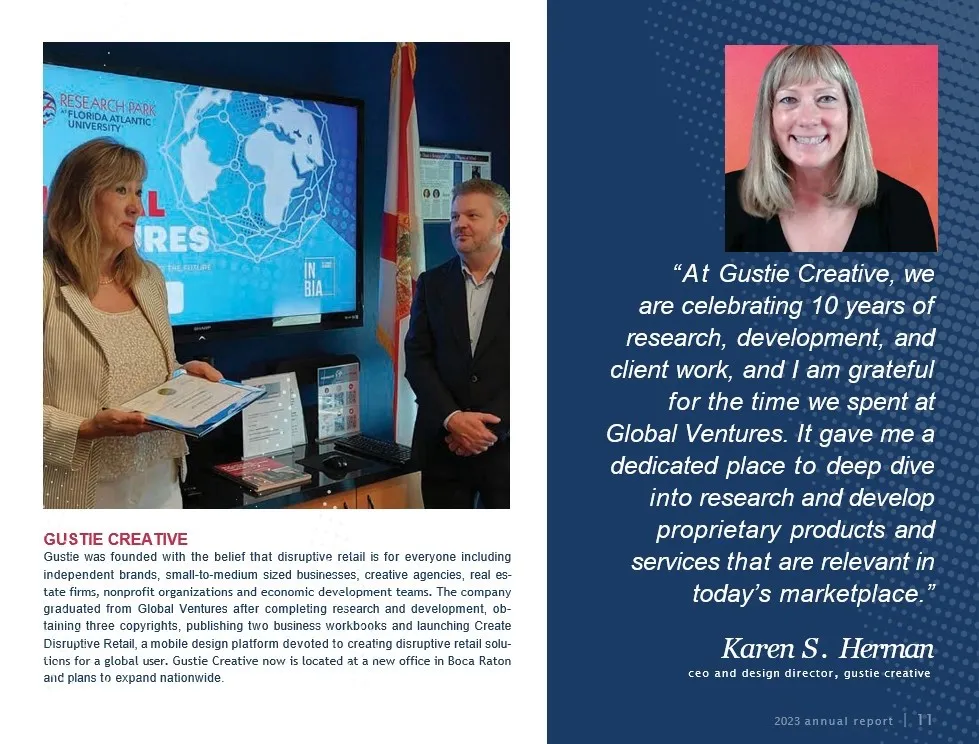 Gustie Creative in Research Park Annual Report 2023