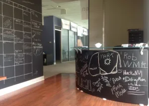 Chalkboard Reception Desk by Gustie Creative