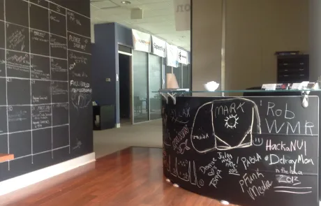 Chalkboard Reception Desk by Gustie Creative