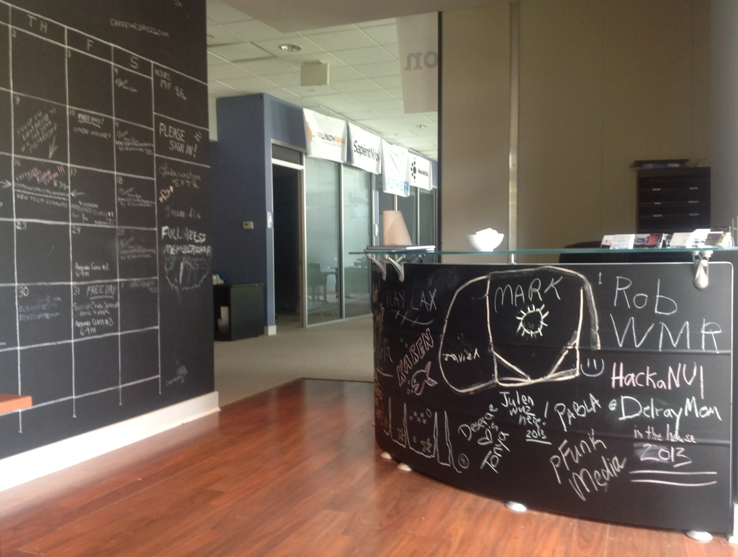 Chalkboard Reception Desk by Gustie Creative