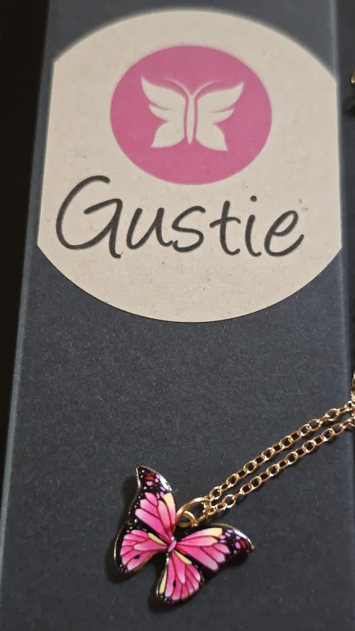 Gustie CDR Butterfly Charm Necklace